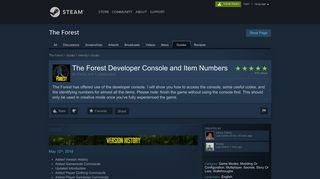 
                            4. Steam Community :: Guide :: The Forest Developer Console and Item ...