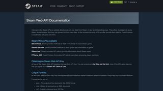 
                            7. Steam Community :: Steam Web API Documentation