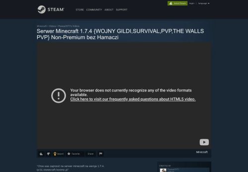 
                            9. Steam Community :: Video :: Serwer Minecraft 1.7.4 {WOJNY GILDI ...