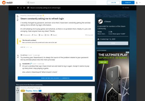 
                            2. Steam constantly asking me to refresh login : Steam - Reddit