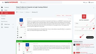 
                            13. Steam Crashes my Computer on Login Causing a Reboot - [Solved ...