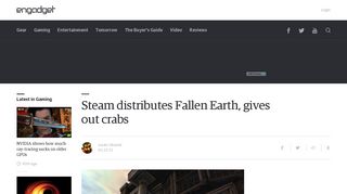 
                            12. Steam distributes Fallen Earth, gives out crabs - Engadget