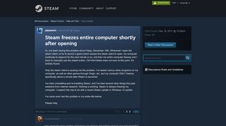 
                            10. Steam freezes entire computer shortly after opening :: Help and ...