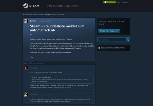 
                            4. Steam - Freundesliste meldet sich automatisch ab :: Deutsches ...