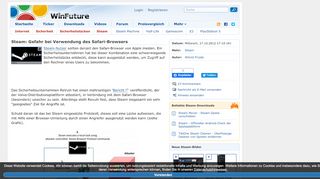 
                            11. Steam: Gefahr bei Verwendung des Safari-Browsers - WinFuture.de