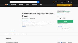 
                            6. Steam Gift Card 20 USD - Buy it on G2A.COM