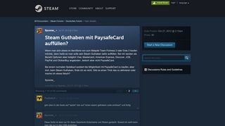 
                            2. Steam Guthaben mit PaysafeCard auffüllen? :: Deutsches Forum ...