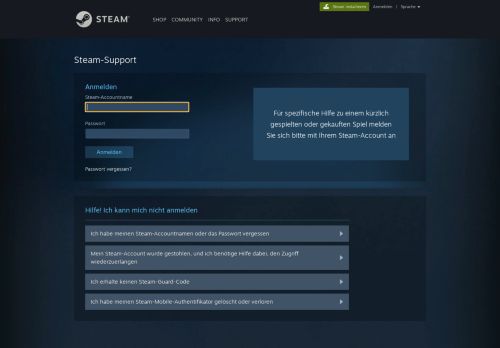 
                            2. Steam-Hilfe - Steam Support