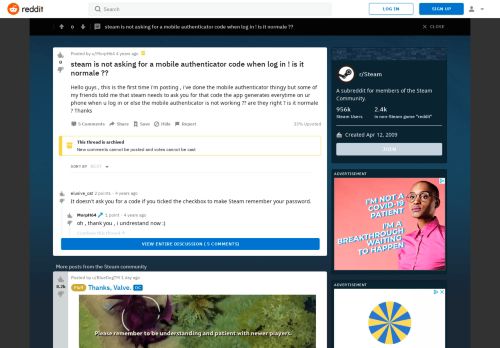 
                            8. steam is not asking for a mobile authenticator code when log in ...