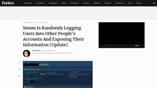 
                            12. Steam Is Randomly Logging Users Into Other People's Accounts ...