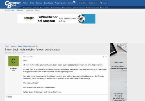 
                            5. Steam Login nicht möglich / steam authenticator | ComputerBase Forum