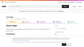 
                            5. steam-login - npm