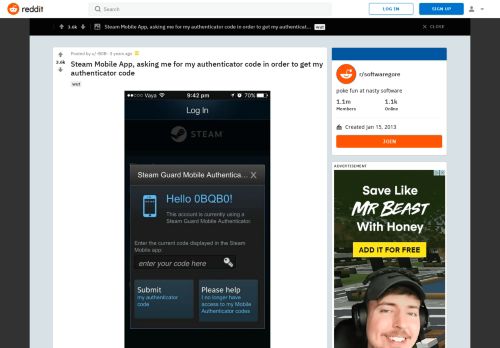 
                            9. Steam Mobile App, asking me for my authenticator code in order to ...