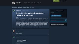 
                            1. Steam Mobile Authenticator neues Handy, alte Nummer. :: Deutsches ...