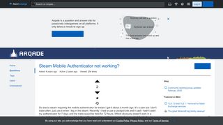 
                            5. Steam Mobile Authenticator not working? - Arqade