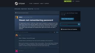 
                            2. Steam not remembering password :: Help and Tips - Steam Community