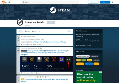 
                            9. Steam on Reddit