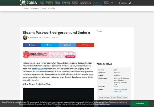 
                            7. Steam: Passwort vergessen und ändern – GIGA