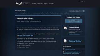 
                            2. Steam Profile Privacy - The Steam Community - Knowledge Base ...