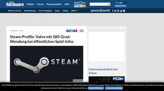 
                            8. Steam-Profile: Valve mit 180-Grad-Wendung bei öffentlichen Spiel-Infos