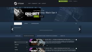 
                            8. Steam-Seite für Zusatzinhalte: Call of Duty: Black Ops II