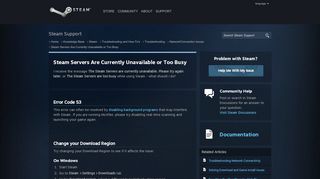 
                            6. Steam Servers Are Currently Unavailable or Too Busy - Network ...