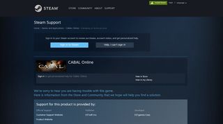 
                            12. Steam Support - CABAL Online - Gameplay or technical issue
