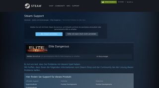 
                            8. Steam-Support - Elite Dangerous - Technische Probleme mit dem Spiel