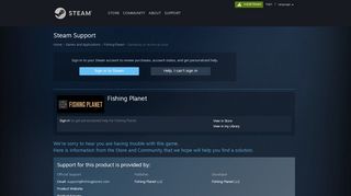 
                            7. Steam Support - Fishing Planet - Gameplay or technical issue
