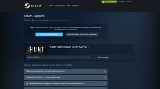 
                            1. Steam-Support - Hunt: Showdown (Test Server)