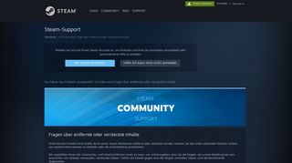 
                            6. Steam-Support - Ich habe eine Frage über entfernte oder versteckte ...