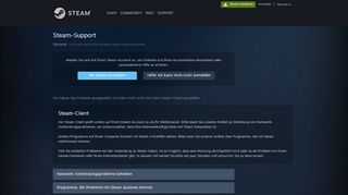 
                            5. Steam-Support - Ich kann mich nicht mit dem Steam-Client anmelden