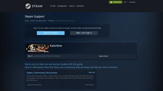 
                            12. Steam Support - Kalonline - Gameplay or technical issue