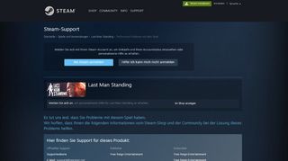 
                            1. Steam-Support - Last Man Standing - Technische Probleme mit dem ...