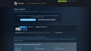 
                            4. Steam-Support - S.K.I.L.L. - Special Force 2 - Technische Probleme ...