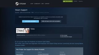 
                            1. Steam-Support - TERA - Technische Probleme mit dem Spiel
