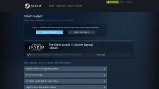 
                            9. Steam Support - The Elder Scrolls V: Skyrim Special Edition