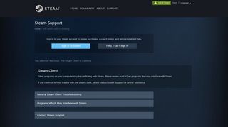 
                            9. Steam Support - The Steam Client is crashing