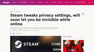 
                            11. Steam tweaks privacy settings, will soon let you be invisible ...