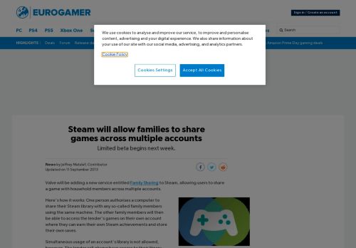 
                            9. Steam will allow families to share games across multiple accounts ...