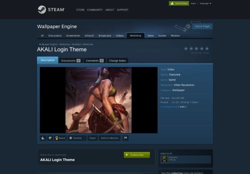 
                            9. Steam Workshop :: AKALI Login Theme