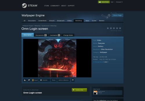 
                            12. Steam Workshop :: Ornn Login screen