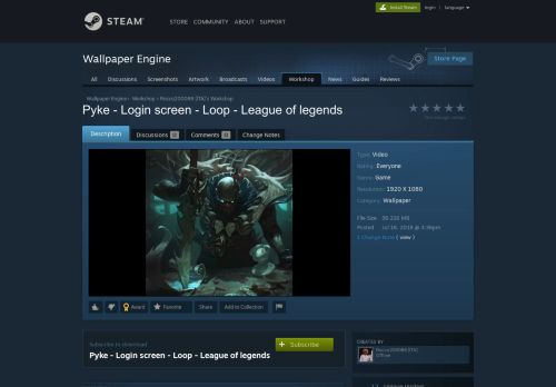 
                            12. Steam Workshop :: Pyke - Login screen - Loop - League of legends