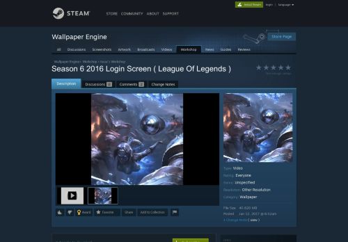 
                            10. Steam Workshop :: Season 6 2016 Login Screen ( League Of Legends )