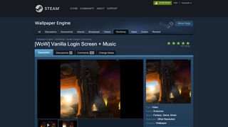 
                            12. Steam Workshop :: [WoW] Vanilla Login Screen + Music