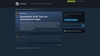 
                            3. SteamBuild 1D3D Text not showing/Can't login :: Help and Tips ...
