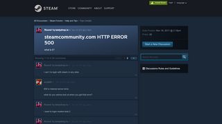 
                            6. steamcommunity.com HTTP ERROR 500 :: Help and Tips