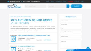 
                            12. Steel Authority Of India Limited Latest Online Tenders Detail ...
