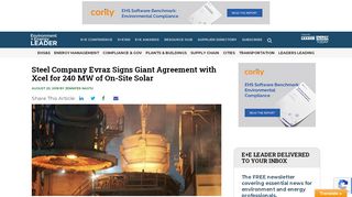 
                            12. Steel Company Evraz Signs Giant Agreement with Xcel for 240 MW of ...