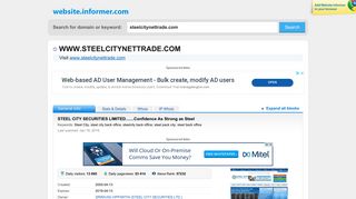 
                            7. steelcitynettrade.com at WI. STEEL CITY SECURITIES LIMITED ...